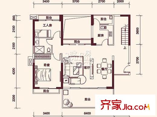 南光城市花园户型图南光户型I户型四房二厅178平复式下层 4室2厅
