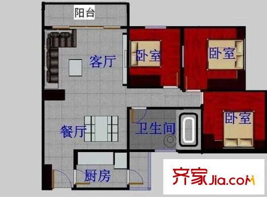 康达尔花园四期 0室 户型图