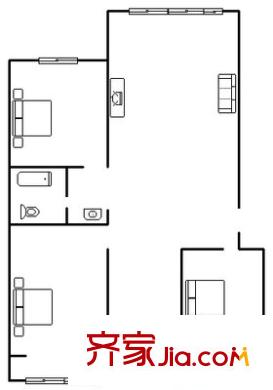 荔苑小区 3室 户型图