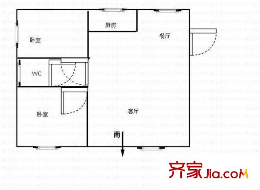 中海深圳湾畔花园 2室 户型图
