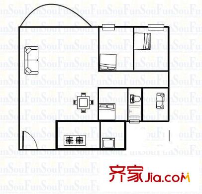 中海深圳湾畔花园 3室 户型图