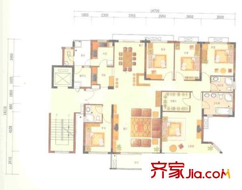 波托菲诺纯水岸 5室 户型图