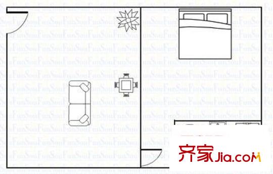 波托菲诺纯水岸 1室 户型图