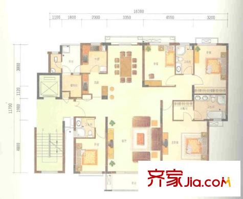 波托菲诺纯水岸 4室 户型图