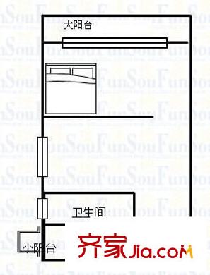 汇福花园 1室 户型图