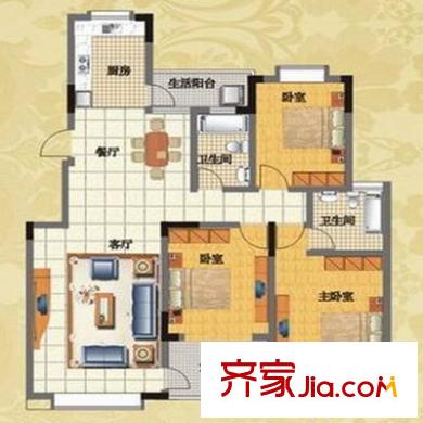 阳光棕榈园三期 3室 户型图