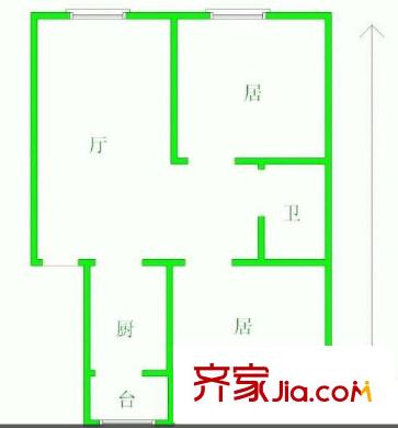 龙辉花园户型图户型图1 2室1厅1卫1厨