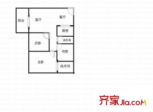 龙辉花园 3室 户型图