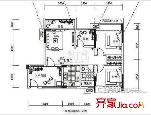 万豪月半山 3室户型图