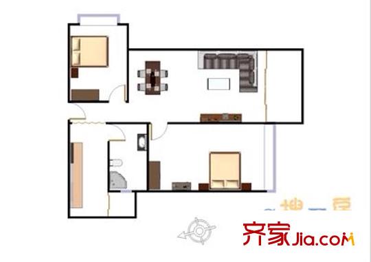 鼎太风华七期 1室 户型图