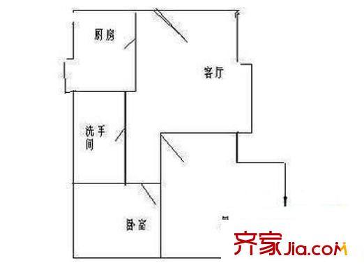 月亮湾花园 2室 户型图