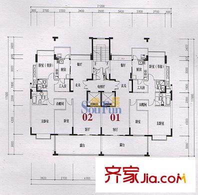 深圳鼎太风华金色华尔兹3室 户型图