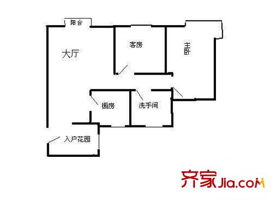 佳兆业可园七期 2室 户型图