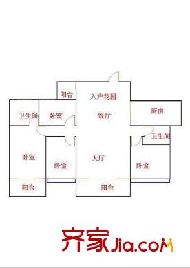 佳兆业可园七期 4室 户型图