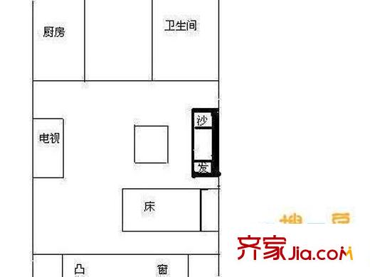 城市山谷公寓户型图城市山谷 户型图4 1室1卫1厨