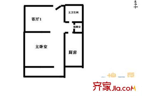 城市山谷公寓户型图城市山谷 户型图5 1室1厅1卫1厨