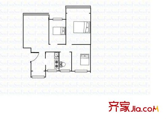 前海花园 3室 户型图