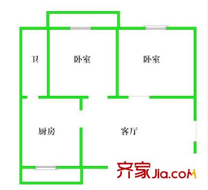 前海花园 2室 户型图