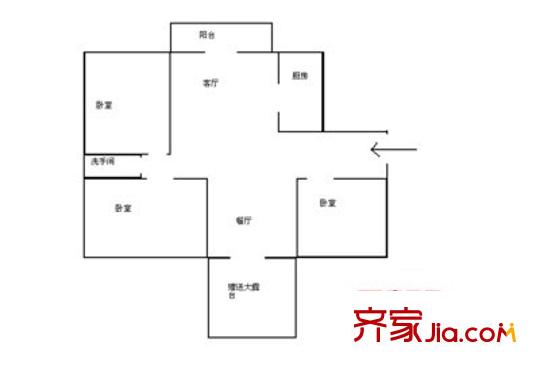 绿景城市立方户型图绿景大公馆 3室 户型图 3室2厅2卫1厨