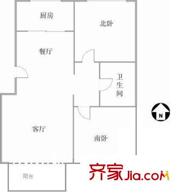 豪方花园 2室 户型图