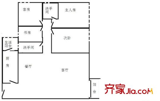志健时代广场 4室 户型图