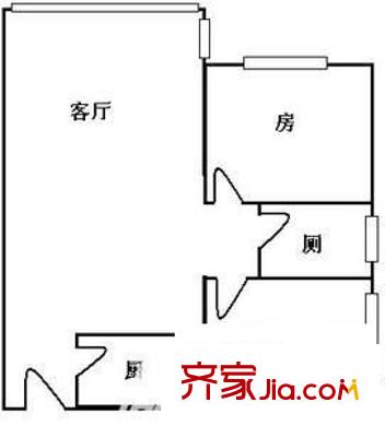 志健时代广场 2室 户型图