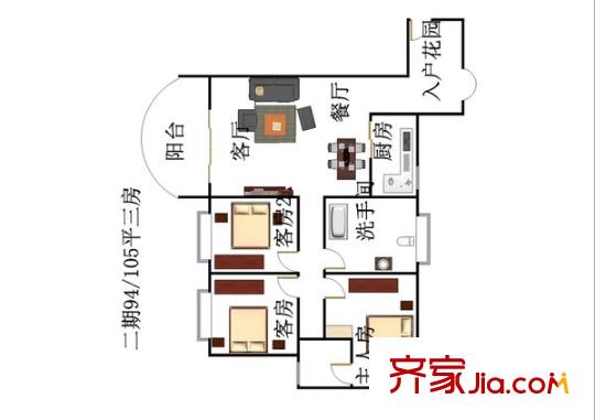茵悦之生花园 0室 户型图