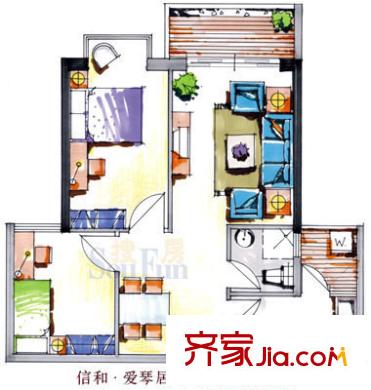深圳 信和爱琴居 户型图2