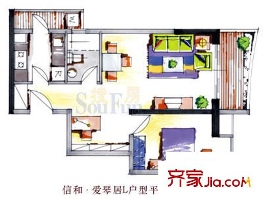 深圳 信和爱琴居 户型图4