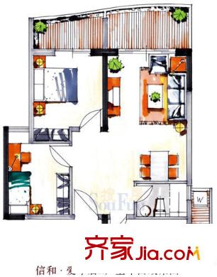 深圳 信和爱琴居 户型图1