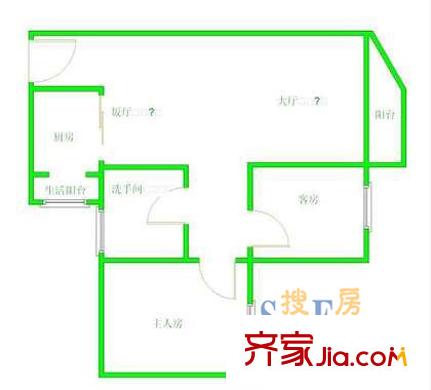 信义假日名城二期户型图假日名城二期 户型图8 2室2厅1卫1厨