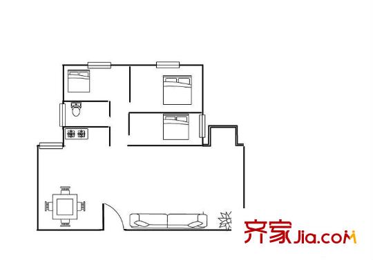 半岛城邦二期 3室 户型图