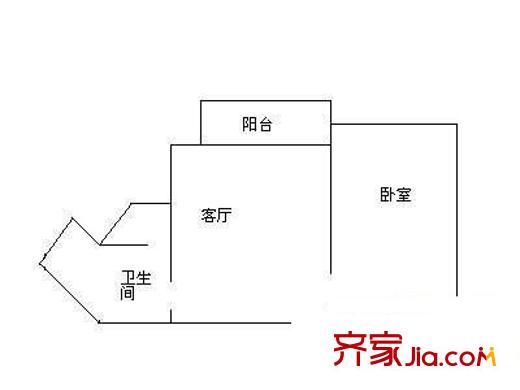 前海金岸 1室 户型图