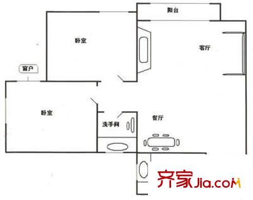 茂业城 2室 户型图