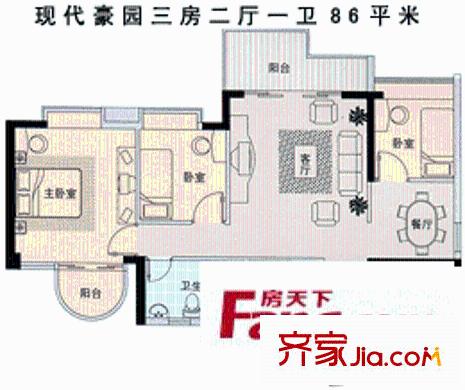 深圳 豪方现代豪园 户型图4