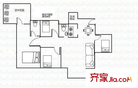 桂芳园六期 4室 户型图