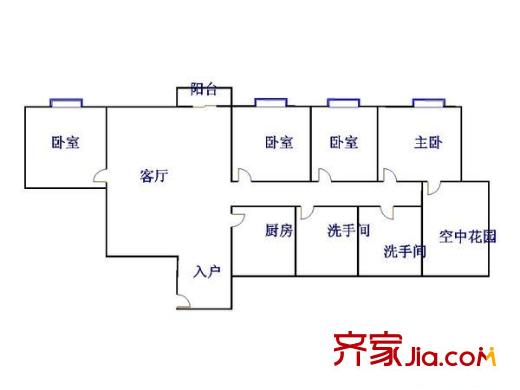 桂芳园六期 4室 户型图