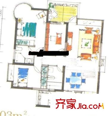 碧海云天二期 3室 户型图