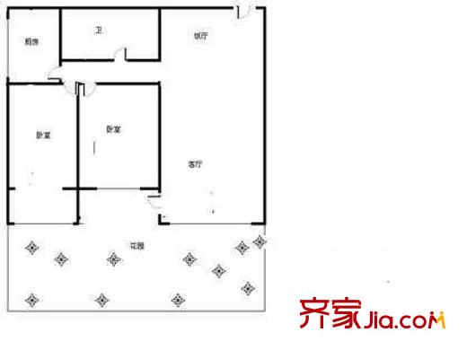 松坪村小区 2室 户型图