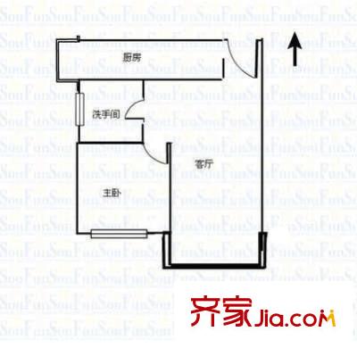 阳光花园 1室 户型图