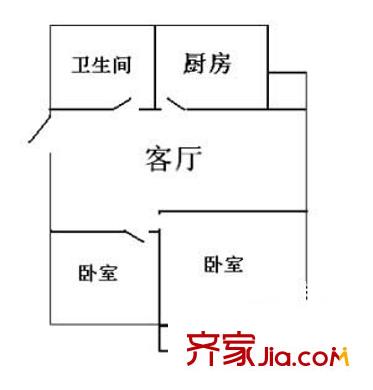 浦江大楼 2室 户型图