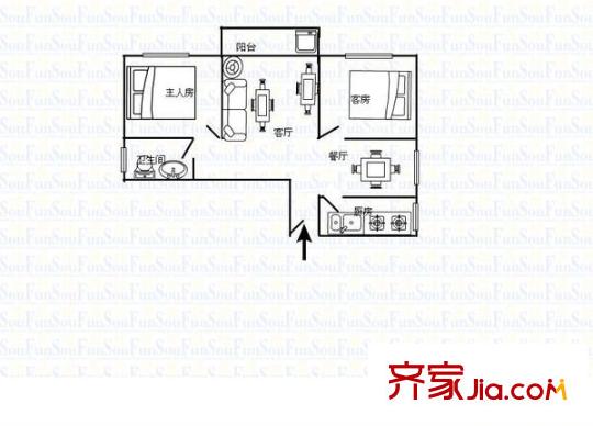 国展苑 2室 户型图