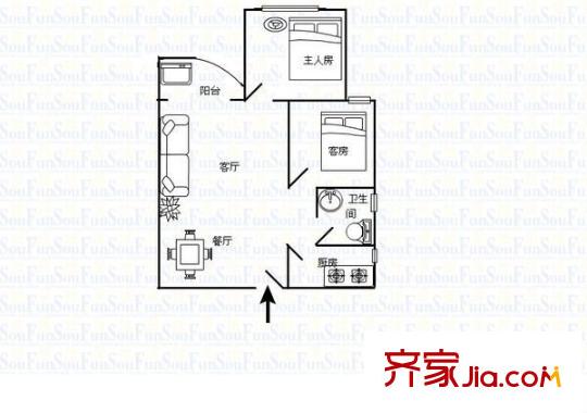 国展苑 2室 户型图