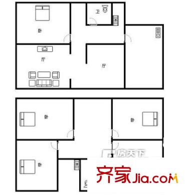 王府花园住宅户型图户型图 5室3厅2卫1厨