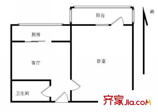 双桥小区 1室 户型图