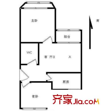 双桥小区户型图户型图 2室1厅1卫1厨