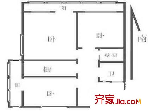 农展南里户型图户型图 3室1厅1卫1厨