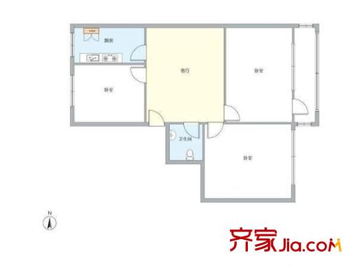 南沙滩小区 3室 户型图