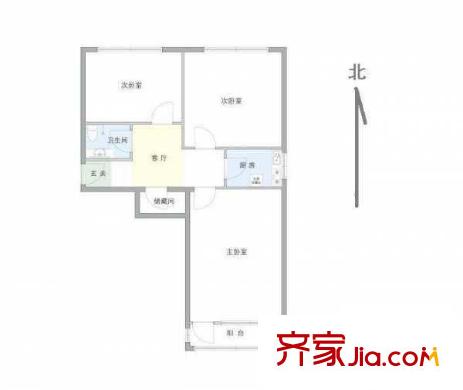 南沙滩小区 3室 户型图