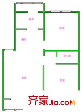 龙锦苑东一区 2室 户型图